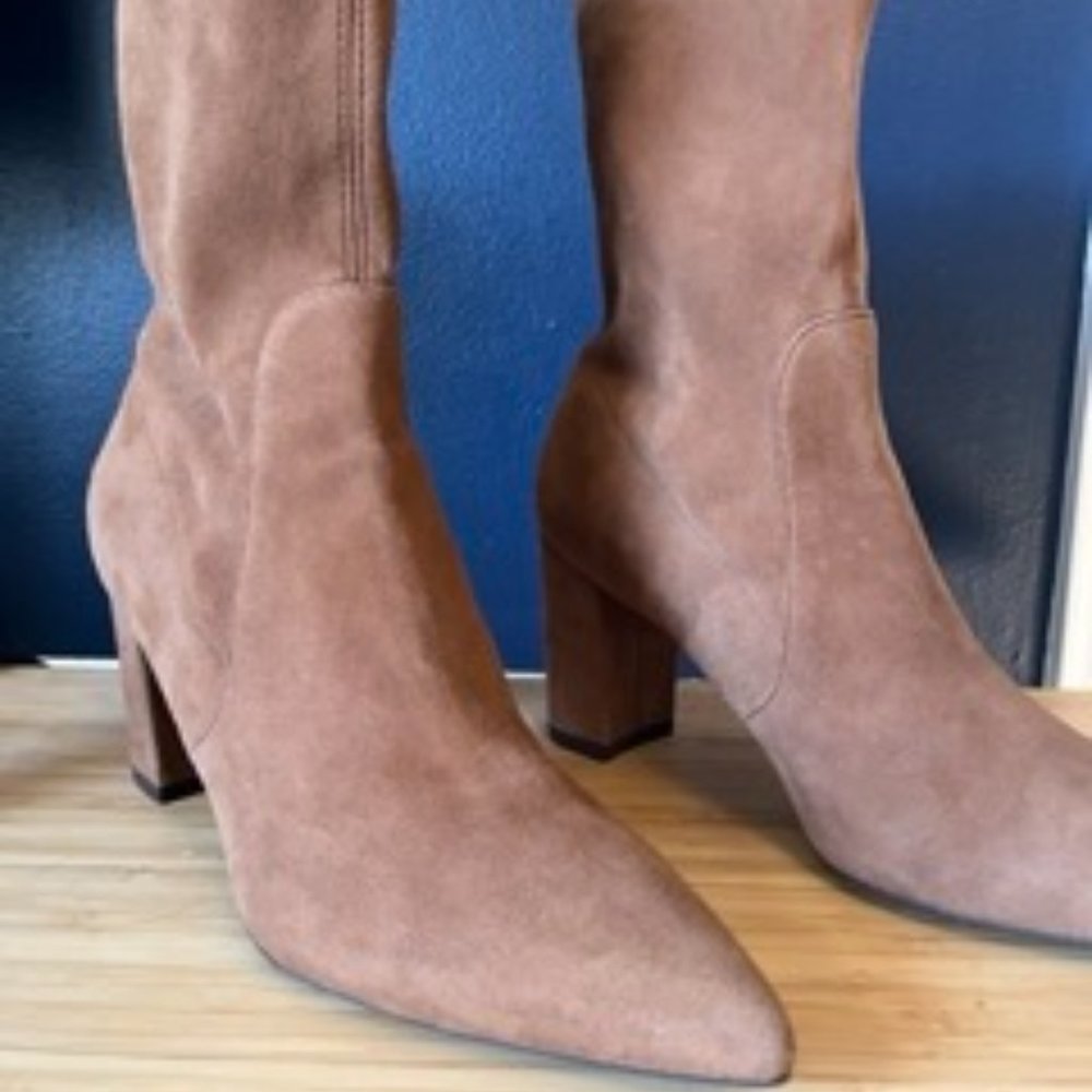 Stuart Weitzman Sofia 50 Stretch Suede Bootie- Great Condition (Women's 7 1/2)